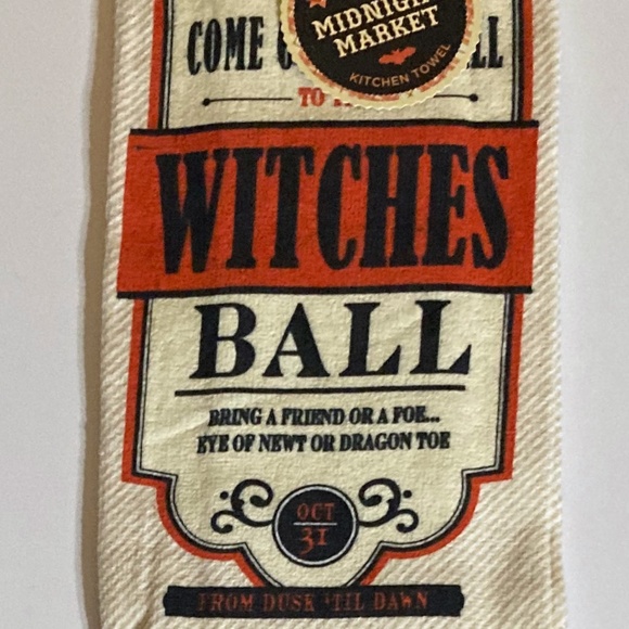 HALLOWEEN KITCHEN DINING DECOR Table Runner TOWELS Witch Skull Spider Theme - Picture 11 of 14